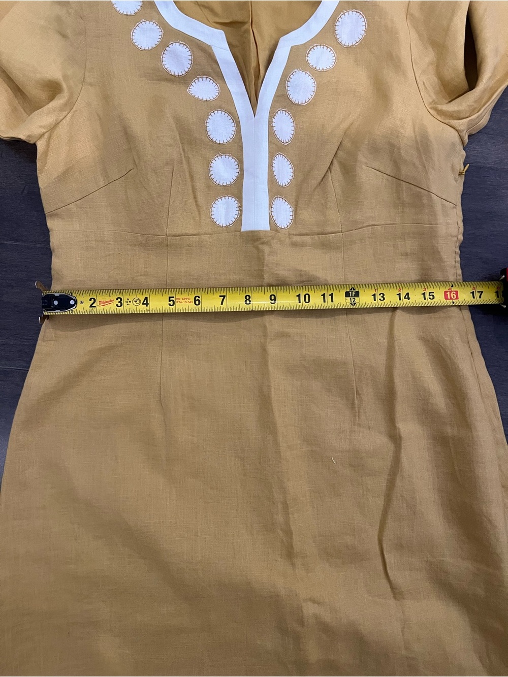 100 % Linen Boden Mustard Yellow Linen Dress - Picture 12 of 14